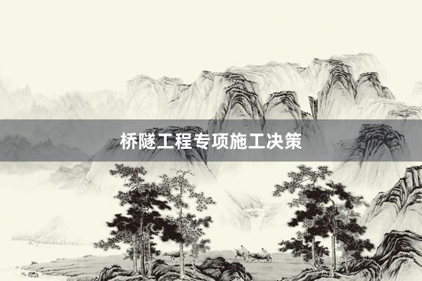桥隧工程专项施工决策